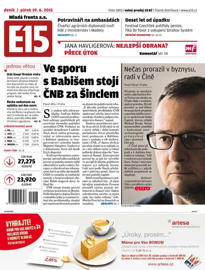 E-magazín E15 19.6.2015 - Czech Media Invest