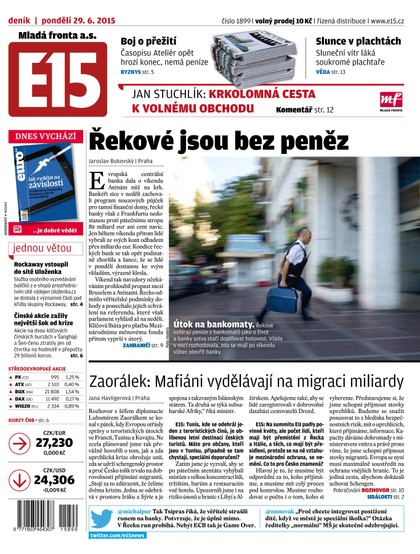 E-magazín E15 29.6.2015 - Czech Media Invest