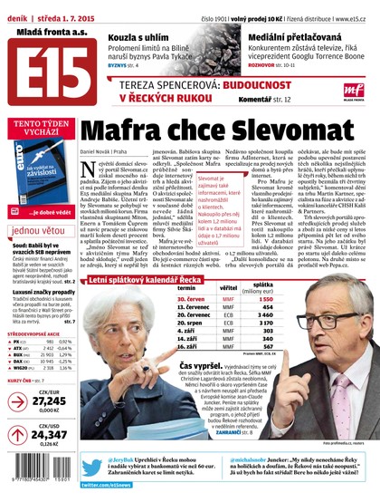 E-magazín E15 1.7.2015 - Czech Media Invest