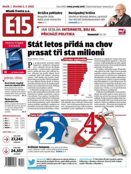 E-magazín E15 2.7.2015 - Czech Media Invest