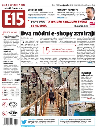 E-magazín E15 8.7.2015 - Czech Media Invest