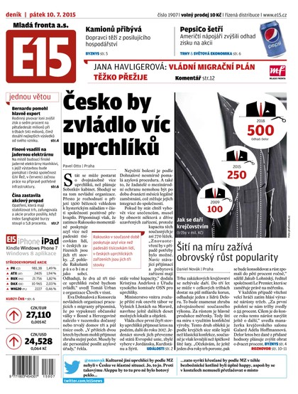 E-magazín E15 10.7.2015 - Czech Media Invest