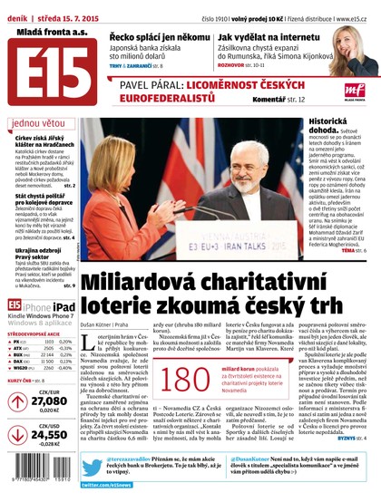 E-magazín E15 15.7.2015 - Czech Media Invest