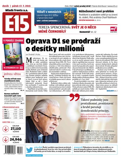 E-magazín E15 17.7.2015 - Czech Media Invest