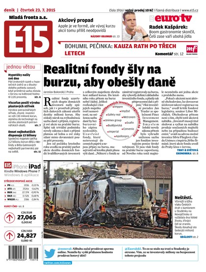 E-magazín E15 23.7.2015 - Czech Media Invest