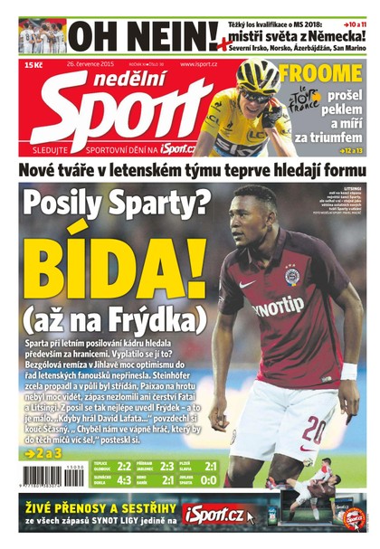 E-magazín Nedělní Sport - 26.7.2015 - CZECH NEWS CENTER a. s.