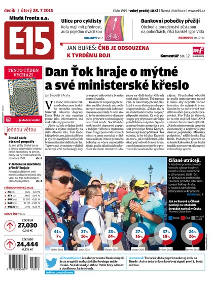 E-magazín E15 28.7.2015 - Czech Media Invest