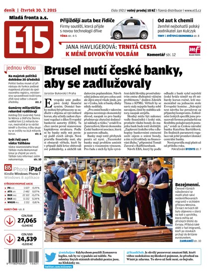 E-magazín E15 30.7.2015 - Czech Media Invest