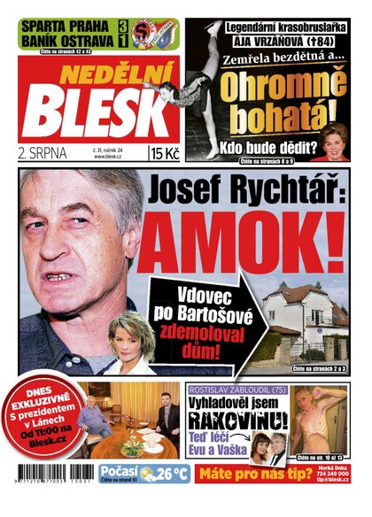 E-magazín Nedělní Blesk - 2.8.2015 - CZECH NEWS CENTER a. s.