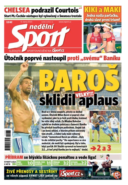 E-magazín Nedělní Sport - 9.8.2015 - CZECH NEWS CENTER a. s.