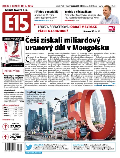 E-magazín E15 10.8.2015 - Czech Media Invest