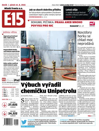 E-magazín E15 14.8.2015 - Czech Media Invest