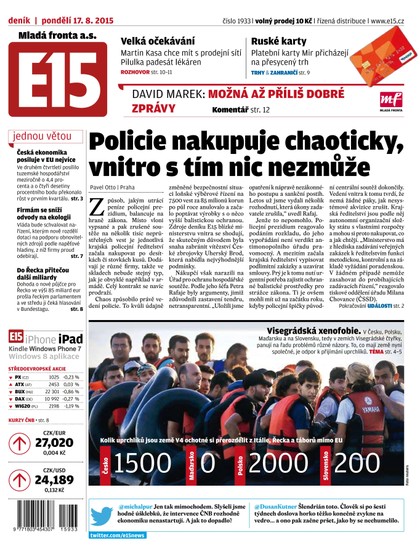 E-magazín E15 17.8.2015 - Czech Media Invest