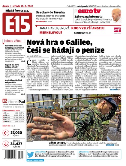 E-magazín E15 19.8.2015 - Czech Media Invest