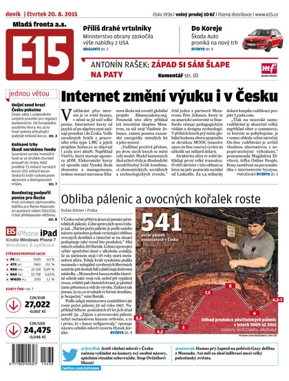 E-magazín E15 20.8.2015 - Czech Media Invest