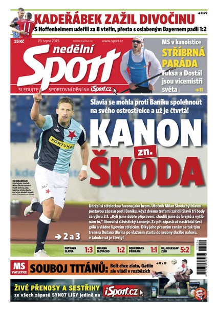 E-magazín Nedělní Sport - 23.8.2015 - CZECH NEWS CENTER a. s.