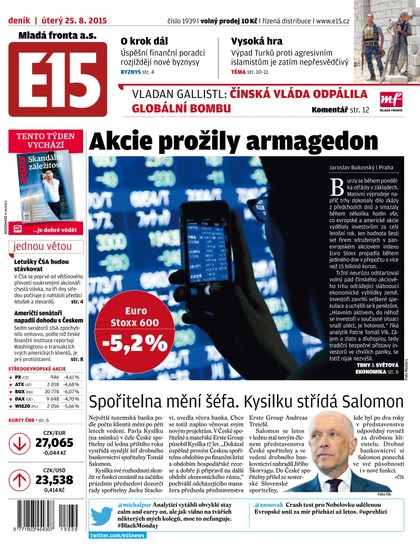 E-magazín E15 25.8.2015 - Czech Media Invest