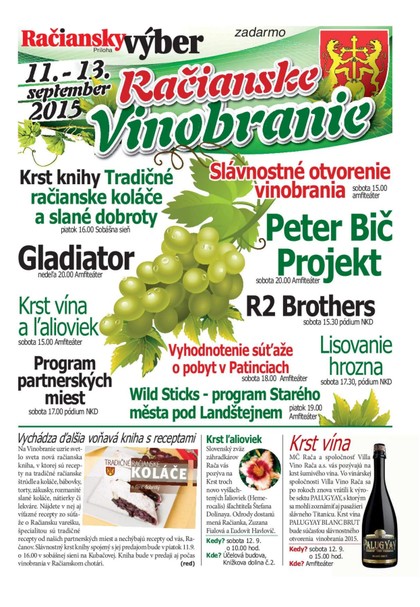 E-magazín Špeciálna príloha Račianske vinobranie 2015 - Miestny úrad Bratislava - Rača