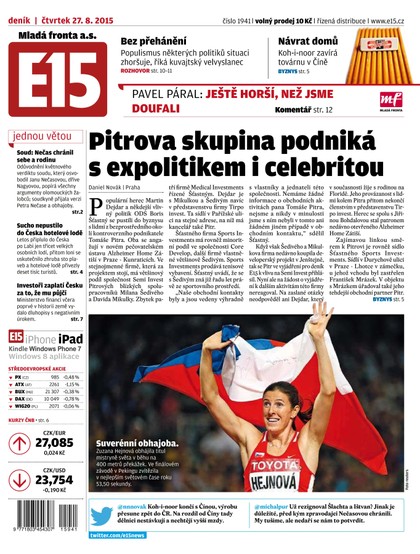 E-magazín E15 27.8.2015 - Czech Media Invest