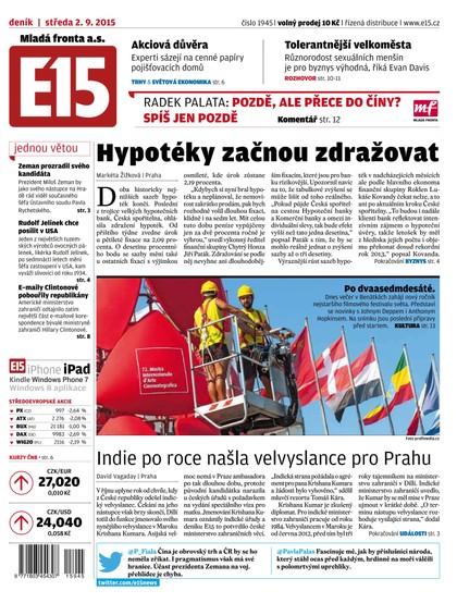 E-magazín E15 2.9.2015 - Czech Media Invest