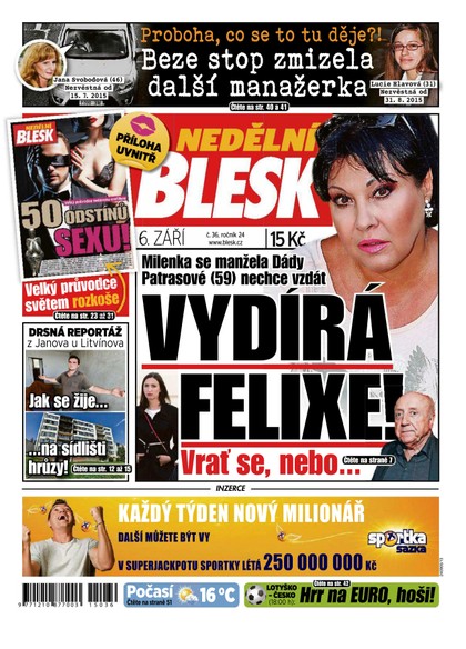 E-magazín Nedělní Blesk - 6.9.2015 - CZECH NEWS CENTER a. s.