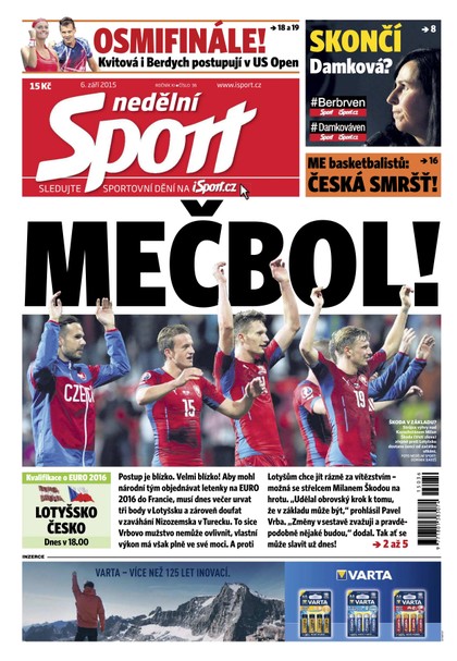 E-magazín Nedělní Sport - 6.9.2015 - CZECH NEWS CENTER a. s.