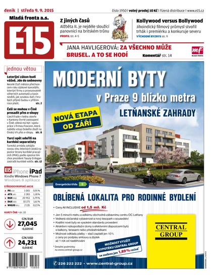 E-magazín E15 9.9.2015 - Czech Media Invest