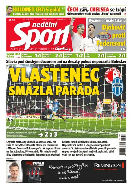 E-magazín Nedělní Sport - 13.9.2015 - CZECH NEWS CENTER a. s.