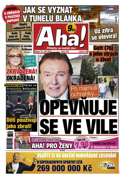 E-magazín AHA! - 18.9.2015 - CZECH NEWS CENTER a. s.