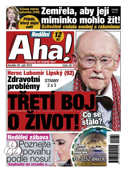 E-magazín Nedělní AHA! - 20.9.2015 - CZECH NEWS CENTER a. s.