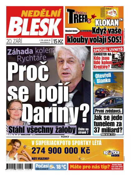 E-magazín Nedělní Blesk - 20.9.2015 - CZECH NEWS CENTER a. s.