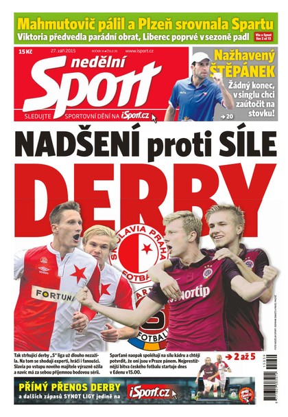 E-magazín Nedělní Sport - 27.9.2015 - CZECH NEWS CENTER a. s.