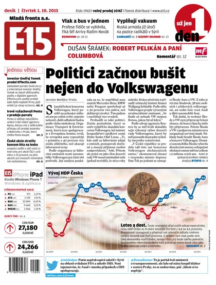 E-magazín E15 1.10.2015 - Czech Media Invest