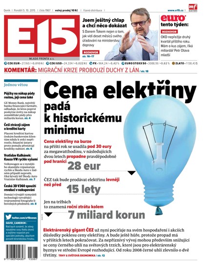 E-magazín E15 5.10.2015 - Czech Media Invest