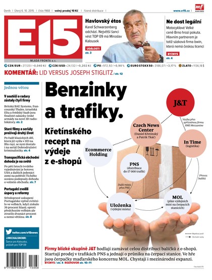 E-magazín E15 6.10.2015 - Czech Media Invest