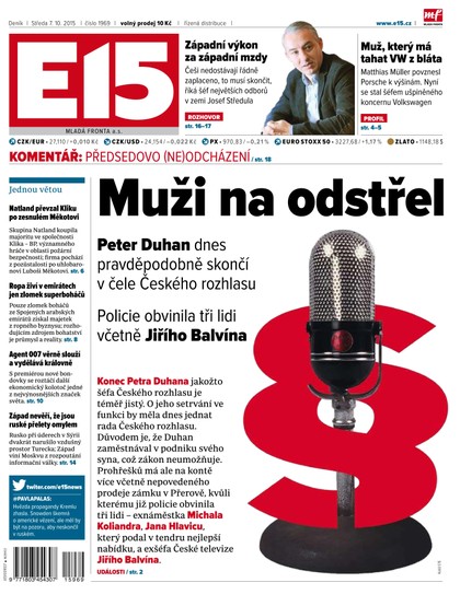 E-magazín E15 7.10.2015 - Czech Media Invest