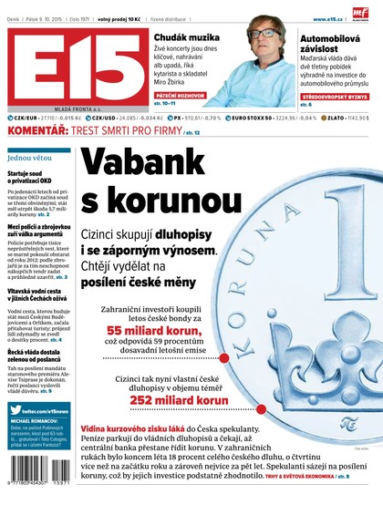 E-magazín E15 9.10.2015 - Czech Media Invest