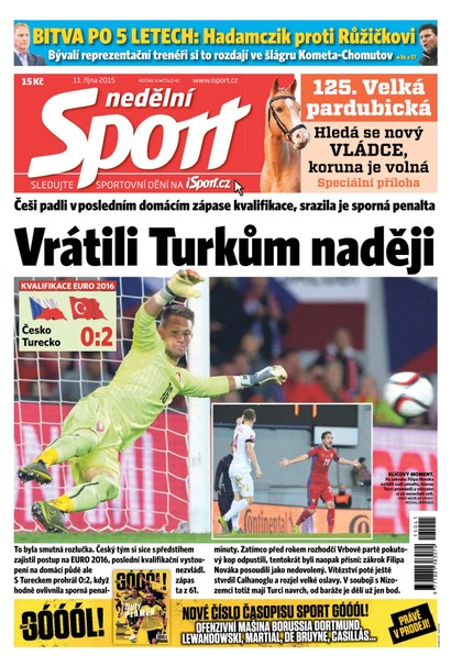 E-magazín Nedělní Sport - 11.10.2015 - CZECH NEWS CENTER a. s.