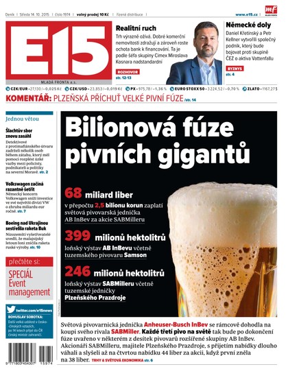 E-magazín E15 14.10.2015 - Czech Media Invest