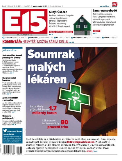 E-magazín E15 15.10.2015 - Czech Media Invest