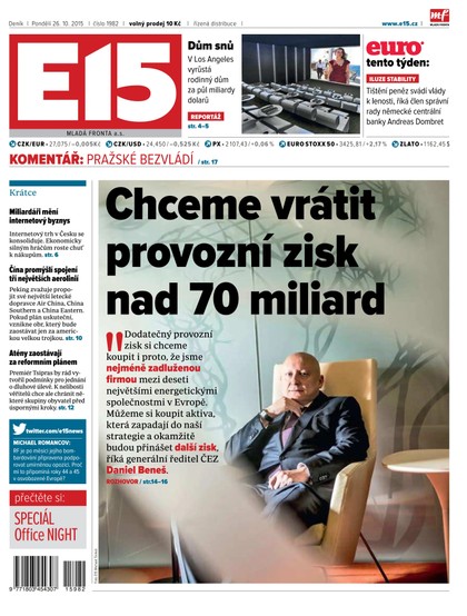 E-magazín E15 26.10.2015 - Czech Media Invest