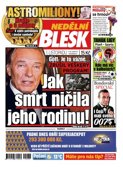 E-magazín Nedělní Blesk - 1.11.2015 - CZECH NEWS CENTER a. s.