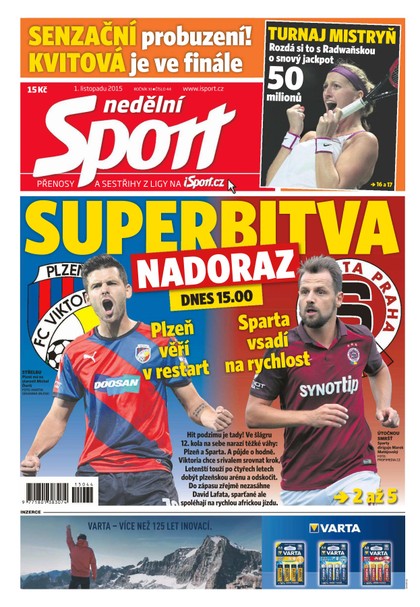 E-magazín Nedělní Sport - 1.11.2015 - CZECH NEWS CENTER a. s.