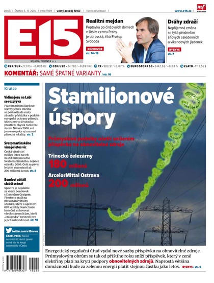 E-magazín E15 5.11.2015 - Czech Media Invest