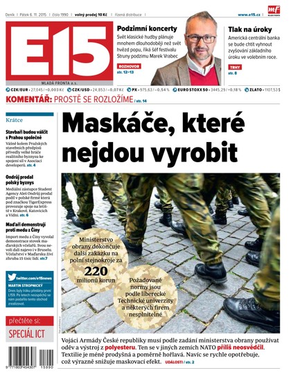 E-magazín E15 6.11.2015 - Czech Media Invest