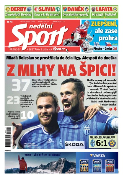 E-magazín Nedělní Sport - 8.11.2015 - CZECH NEWS CENTER a. s.