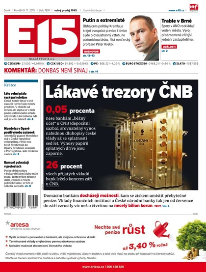 E-magazín E15 9.11.2015 - Czech Media Invest