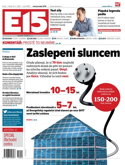 E-magazín E15 13.11.2015 - Czech Media Invest