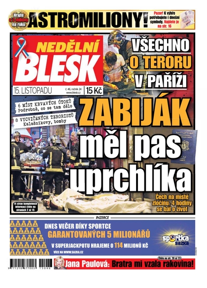 E-magazín Nedělní Blesk - 15.11.2015 - CZECH NEWS CENTER a. s.