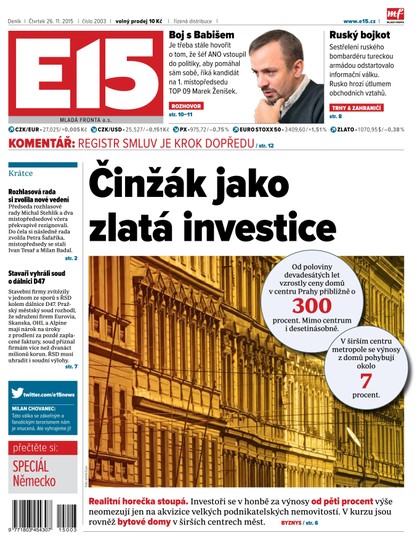 E-magazín E15 26.11.2015 - Czech Media Invest